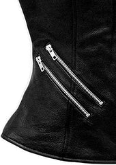 Genuine Lambskin Leather Vest For Women, Black