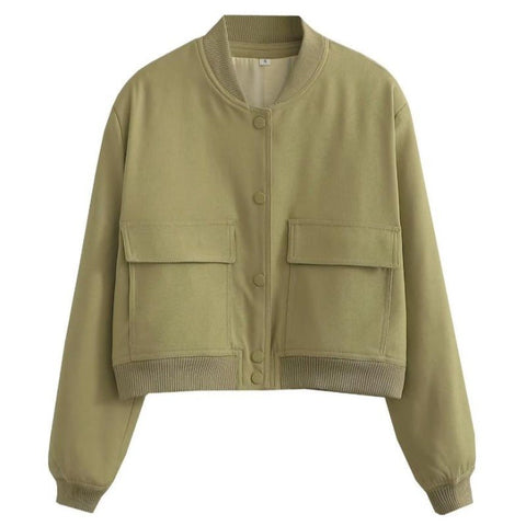 Women's Lightweight Cropped Bomber Jacket