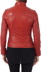 ROXA Trendy Women's Zip Up Genuine Biker Jacket