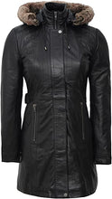 Brown Shearling Leather Jacket with Fur Hood