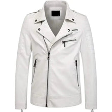 Men's Vintage Asymmetric Zip Lightweight Leather Jacket