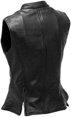 Genuine Lambskin Leather Vest For Women, Black