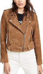 Zipper Suede Jacket Women, Brown