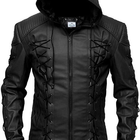 Green Arrow Men's Real Leather Jacket