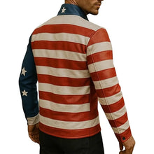 American Flag Vintage Retro Style Leather Jacket