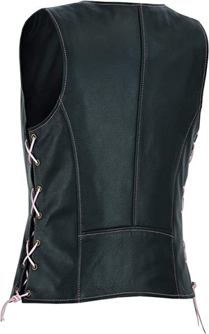 Longer Leather Vest For Women, Black