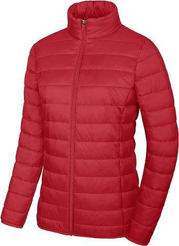 Red Quilt Jacket Women - Puffer Jacket
