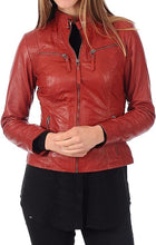 ROXA Trendy Women's Zip Up Genuine Biker Jacket
