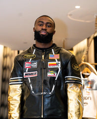 7uice x Vanson Gold Leather Jacket