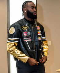 7uice x Vanson Gold Leather Jacket