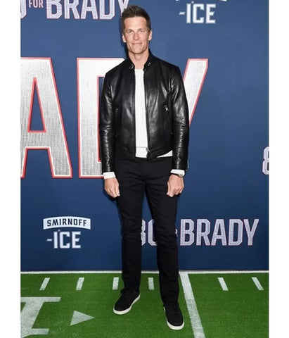 80 for Brady Biker Men’s Tom Brady Leather Jacket