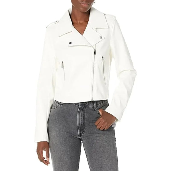 The Drop Heather Leather Moto Jacket