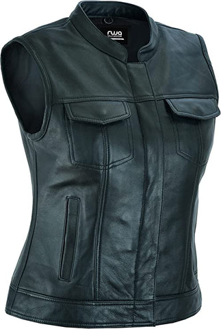 Daniel Smart Leather Vest For Women, Black