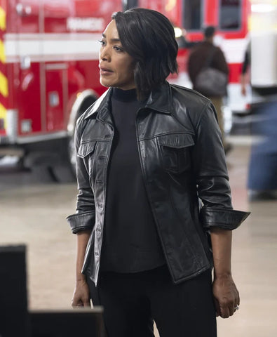 9-1-1 S08 Angela Bassett Black Leather Jacket