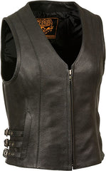 Genuine Lambskin Leather Vest For Women, Black