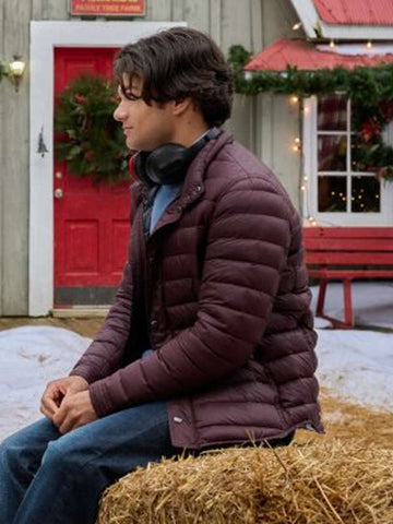 Dorian Giordano A Dance in the Snow Maroon Puffer Jacket