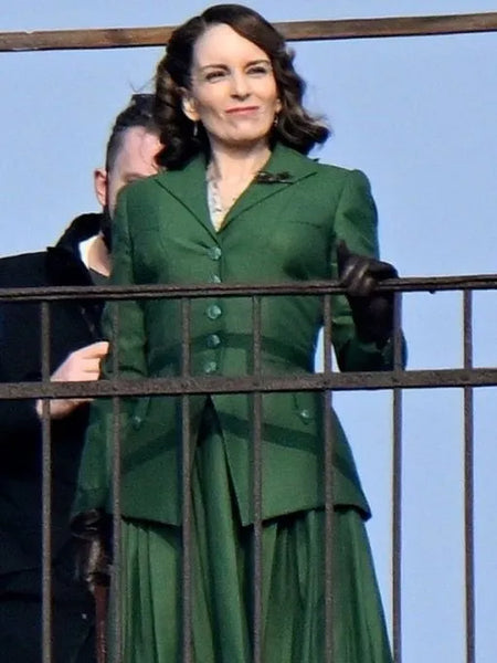 A Haunting In Venice Tina Fey Green Coat