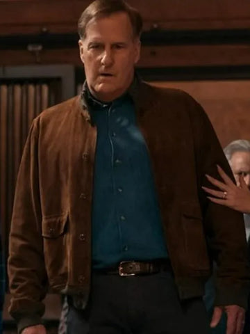 A Man In Full 2024 Jeff Daniels Brown Bomber Jacket