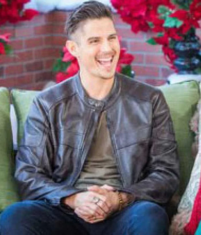 A Veteran Christmas Sean Faris Black Leather Jacket