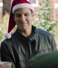 A Veteran Christmas Sean Faris Black Leather Jacket