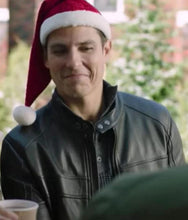 A Veteran Christmas Sean Faris Black Leather Jacket