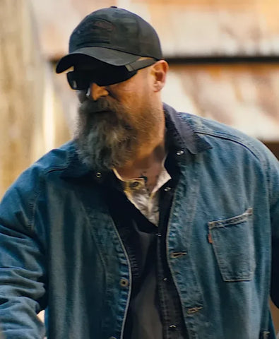 A Working Man David Harbour Blue Denim Jacket
