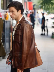 A Different Man Sebastian Stan Brown Leather Jacket