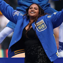 AFL Grand Final Jessica Mauboy Varsity Blue Jacket