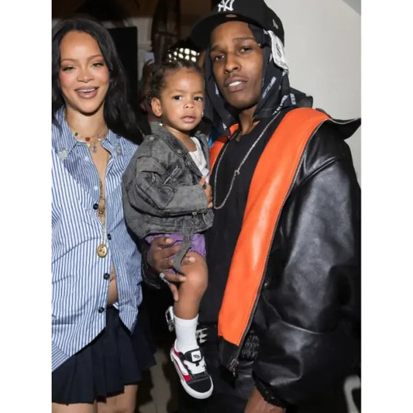 ASAP Rocky Paris Fashion Week 2025 Black Leather Jacket