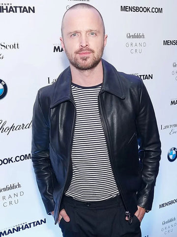 Aaron Paul Breaking Bad Black Leather Jacket