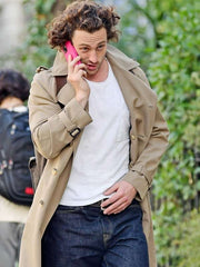 Aaron Taylor-Johnson Beige Trench Coat