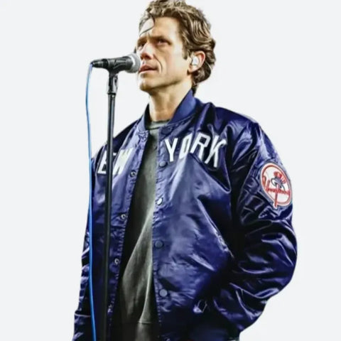Aaron Tveit Yankees Blue Varsity Jacket