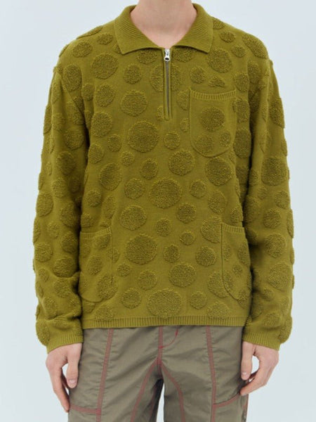 Abbott Elementary S4 Zack Fox Green Dot Half-Zip Sweater