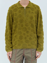Abbott Elementary S4 Zack Fox Green Dot Half-Zip Sweater