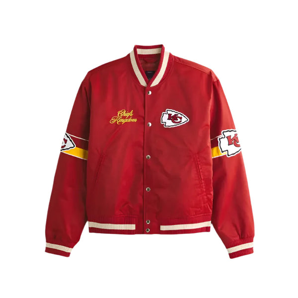 Chiefs Abercrombie Varsity Red Bomber Jacket