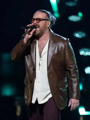 Adam David The Voice S27 Leather Blazer