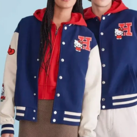 Aeropostale Hello Kitty Blue Varsity Jacket