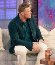 Alan Ritchson Green Leather Suede Jacket