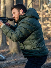 Scott Eastwood Alarum 2025 Green Puffer Jacket