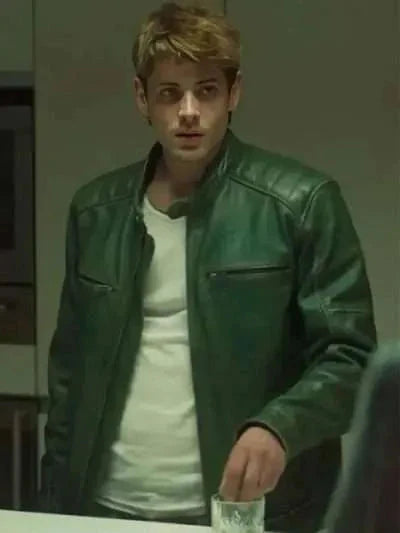 Alberto Olmo Bad Influence 2025 Green Leather Jacket