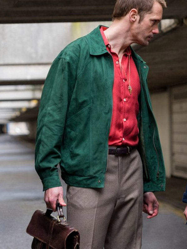 Alexander Skarsgård TV Series The Little Drummer Girl Suede Leather Jacket