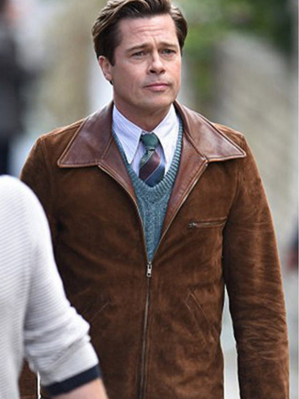 Allied Brad Pitt Brown Jacket