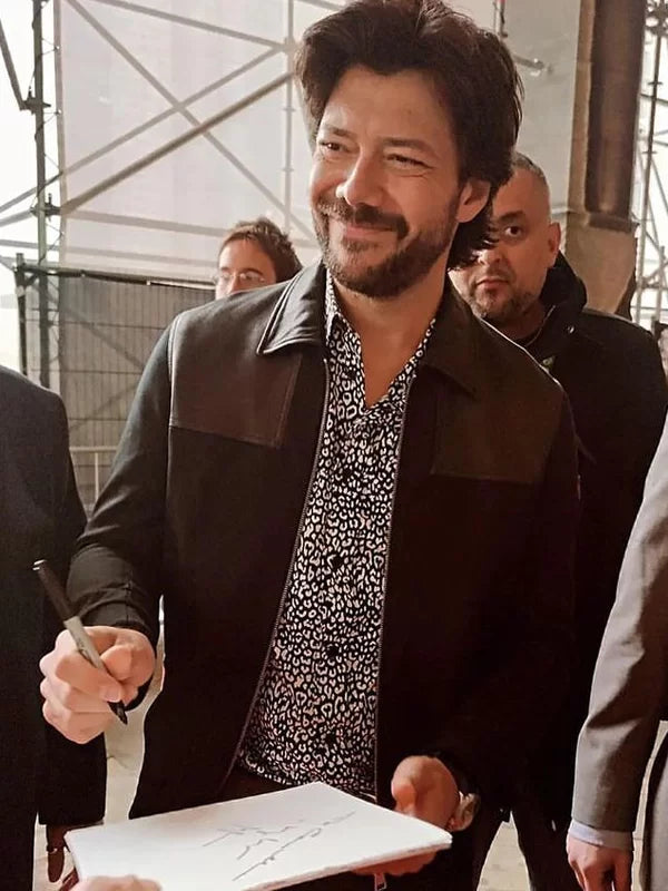Álvaro Morte Black Leather Jacket