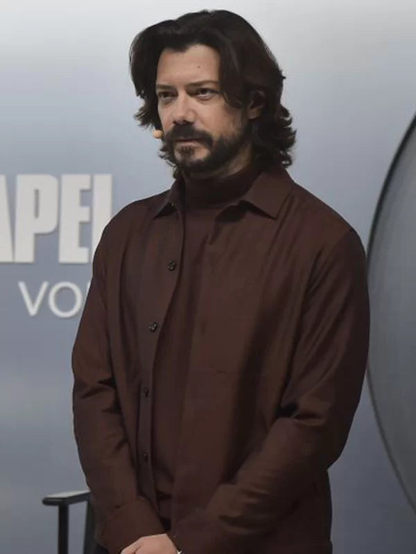 Álvaro Morte Vintage Brown Wool Jacket