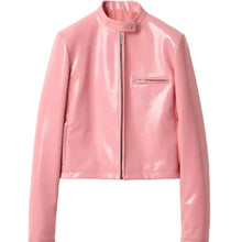 Amelia Gray Cropped Miu Miu Leather Jacket
