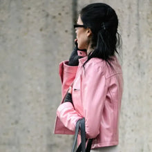 Amelia Gray Cropped Miu Miu Leather Jacket