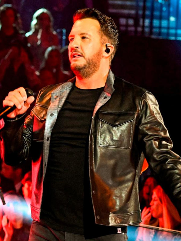 Luke Bryan American Idol Black Leather Jacket
