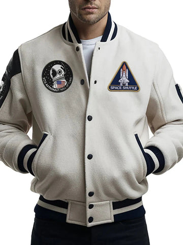 NASA x Air Force by American Trend Patched Varsity Jacket