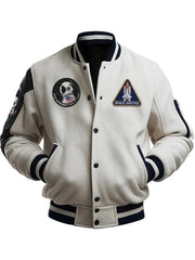 NASA x Air Force by American Trend Patched Varsity Jacket