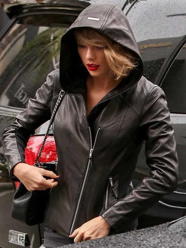 American Singer Taylor Swift Black Hooded Jacket